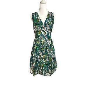 Alfani green & blue wrap animal print midi dress